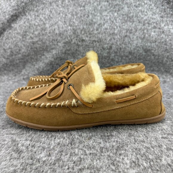 ✅Mens 8 Vermont Country Store Moccasin Slippers Australian Shearling Lined 72410 - Picture 9 of 13